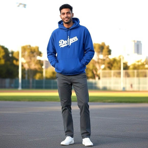 G for Gear Sports Other - Los Angeles Dodgers Blue Hoodie Sewn Logo Gear For Sports G Big Cotton Men's XL